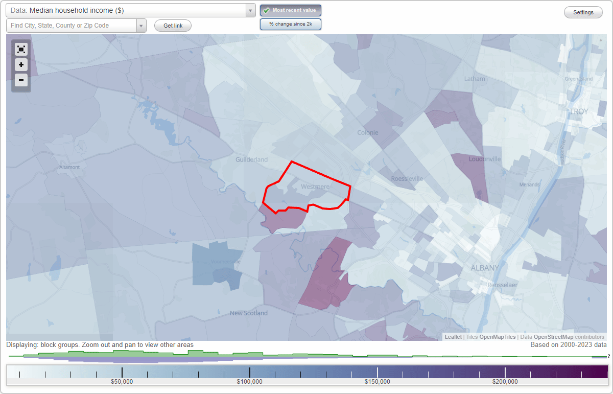 Westmere New York NY Income Map Earnings And Wages Data.