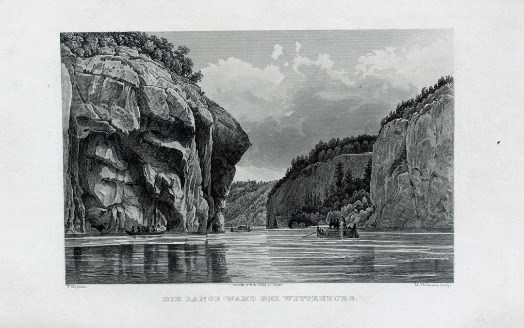 Die Lange Wand Bei Wittenburg Originaler Stahlstich Ca 10x16cm Darstellung Image Size Von Hofmann Nach Alt Auf Butten Papier 14x22cm Unterhalb Der Darstellung Typographisch Betitelt Und Betitelt Aus Eduard Duller Die Donaulander Leipzig 1838