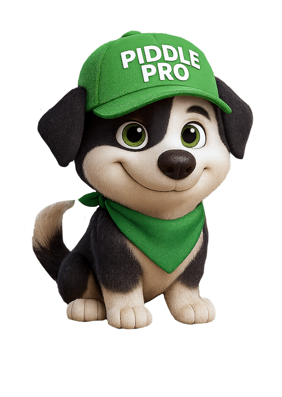 Patch, the Piddle Patch mascot, dressed as a Piddle Pro