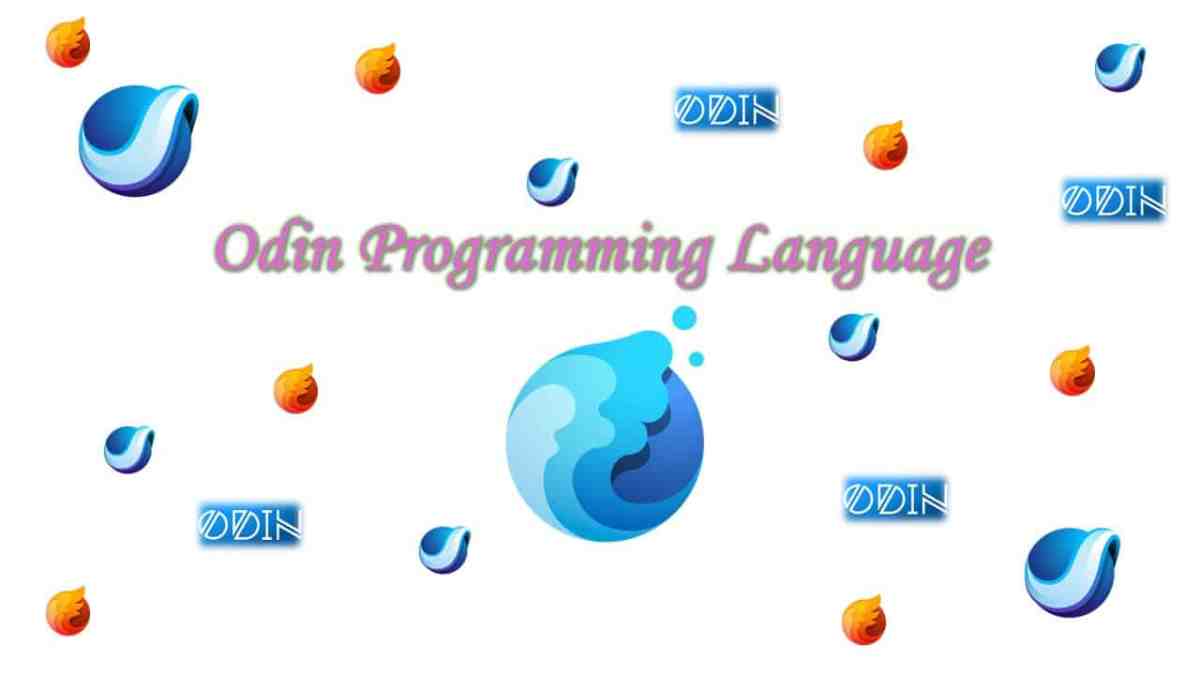 Odin Programming Language Logo with Code Syntax Illustration