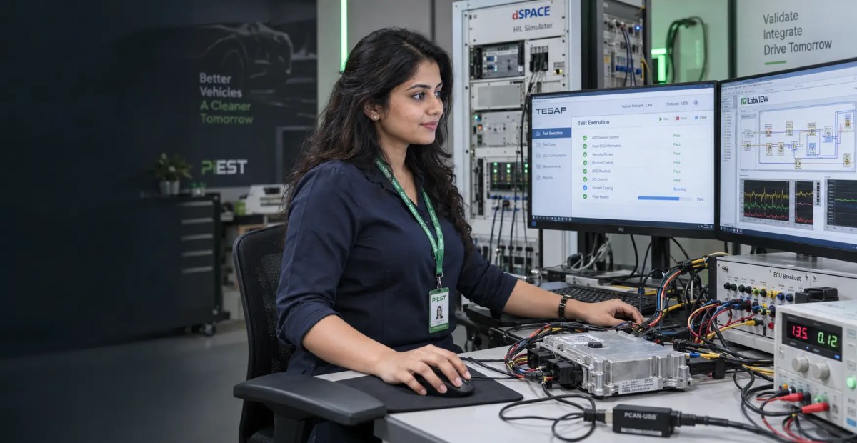 Automotive Python Course engineer performing ECU simulation and CAN UDS test automation