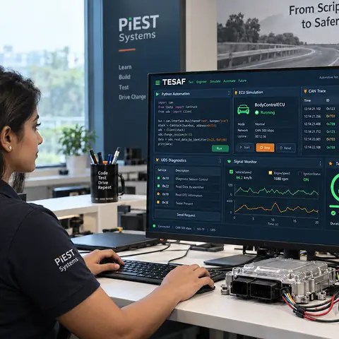 Automotive Python Course with TESAF ECU simulation, CAN trace and UDS diagnostic test automation