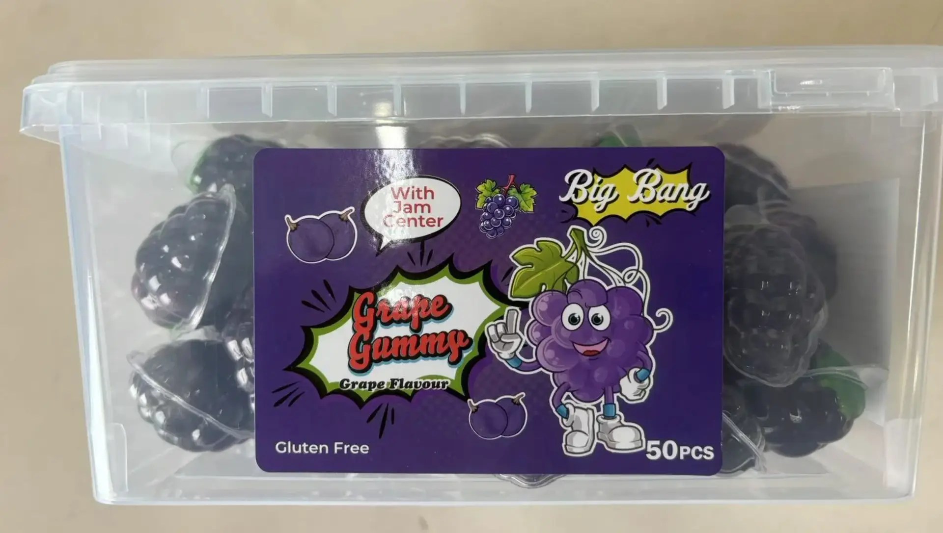 Big Bang Jam Filled Gummy Grape  18g 50