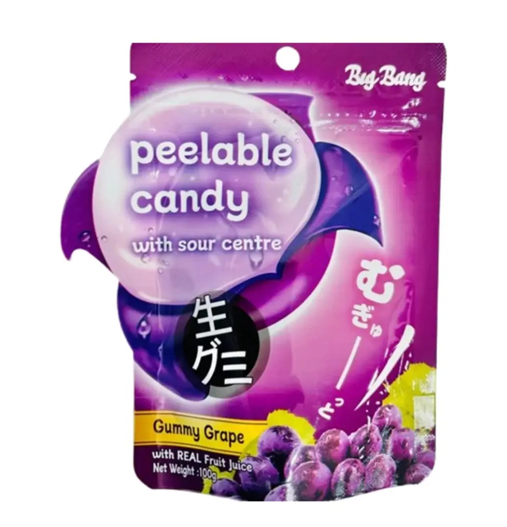 Big Bang Peelable Candy Grape 100g 24