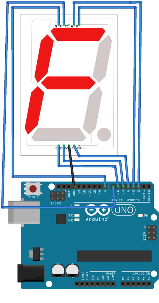 Display 1 on Seven Segment Display » PIJA Education