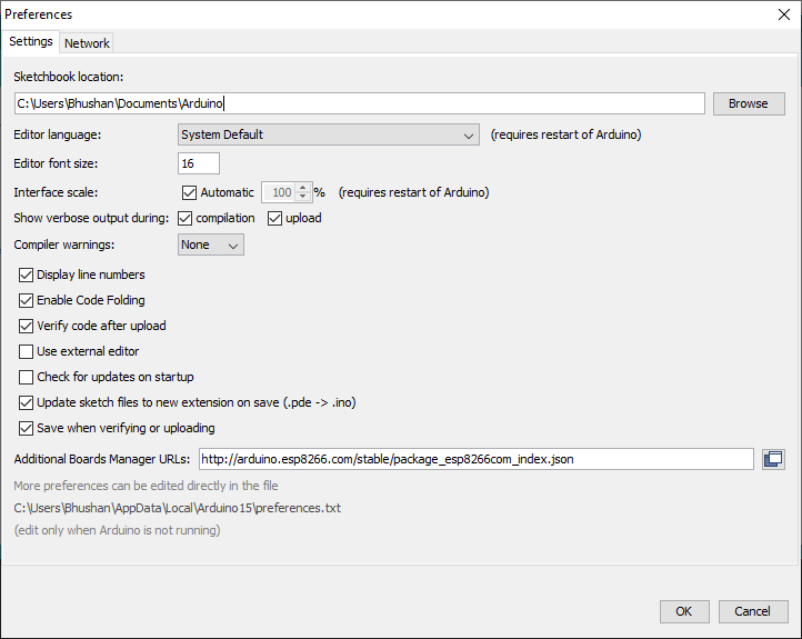 Arduino Settings and Preferences Settings » PIJA Education