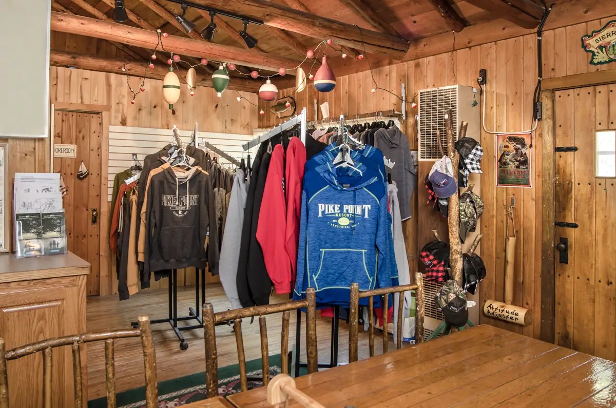 merch for sale in the lodge