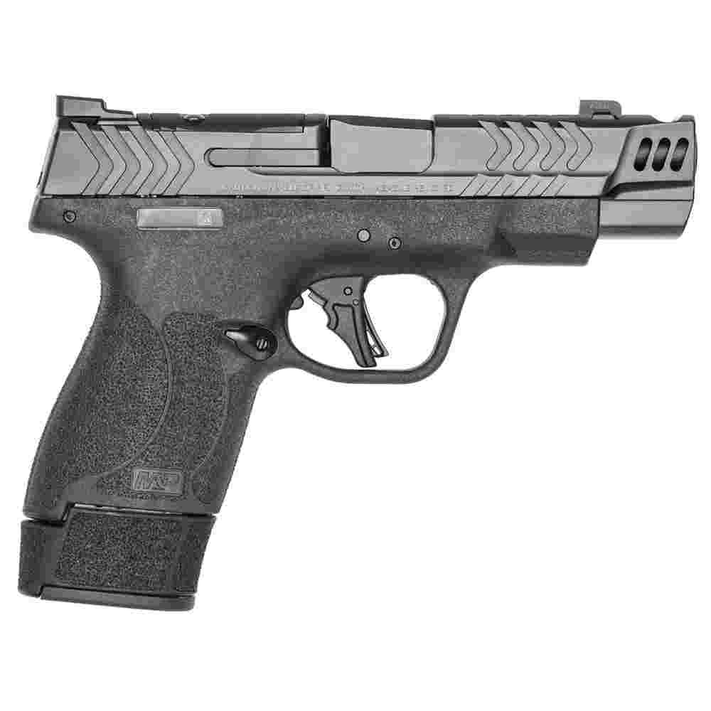 S&W PC M&P 9 Shield Plus Carry Comp Handgun 9mm Luger 10/13/15rd Magazines 4" Barrel Optic Ready No Thumb Safety