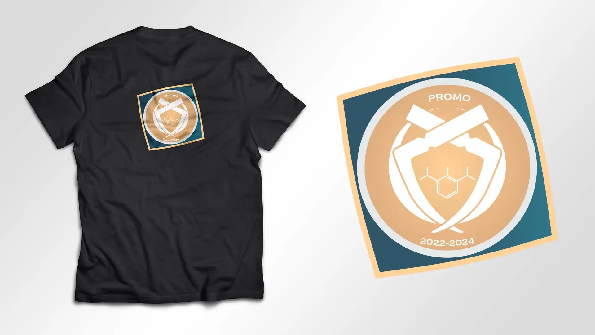 Sur la gauche, il y a un mockup d'un t-shirt avec le logo de l'IADE apposé sur son dos. Le dit logo est visible sur la droite de l'image en plus visible.