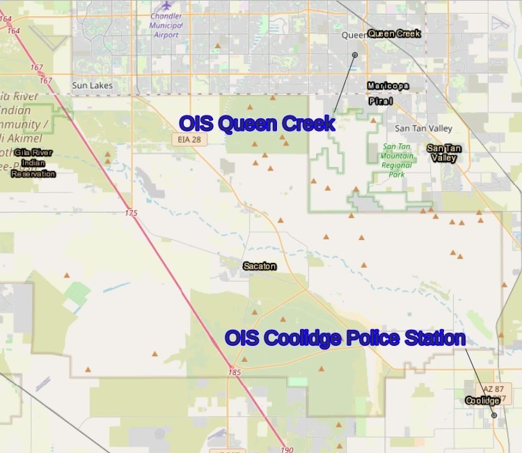 Queen Creek OIS Briefing Released Amid New Coolidge Shooting Pinal Post Ois Map.webp