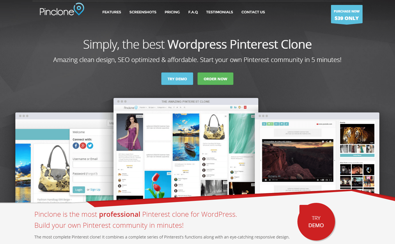 The simplest approach is to just click clone. Pinclone - WordPress Pinterest Clone