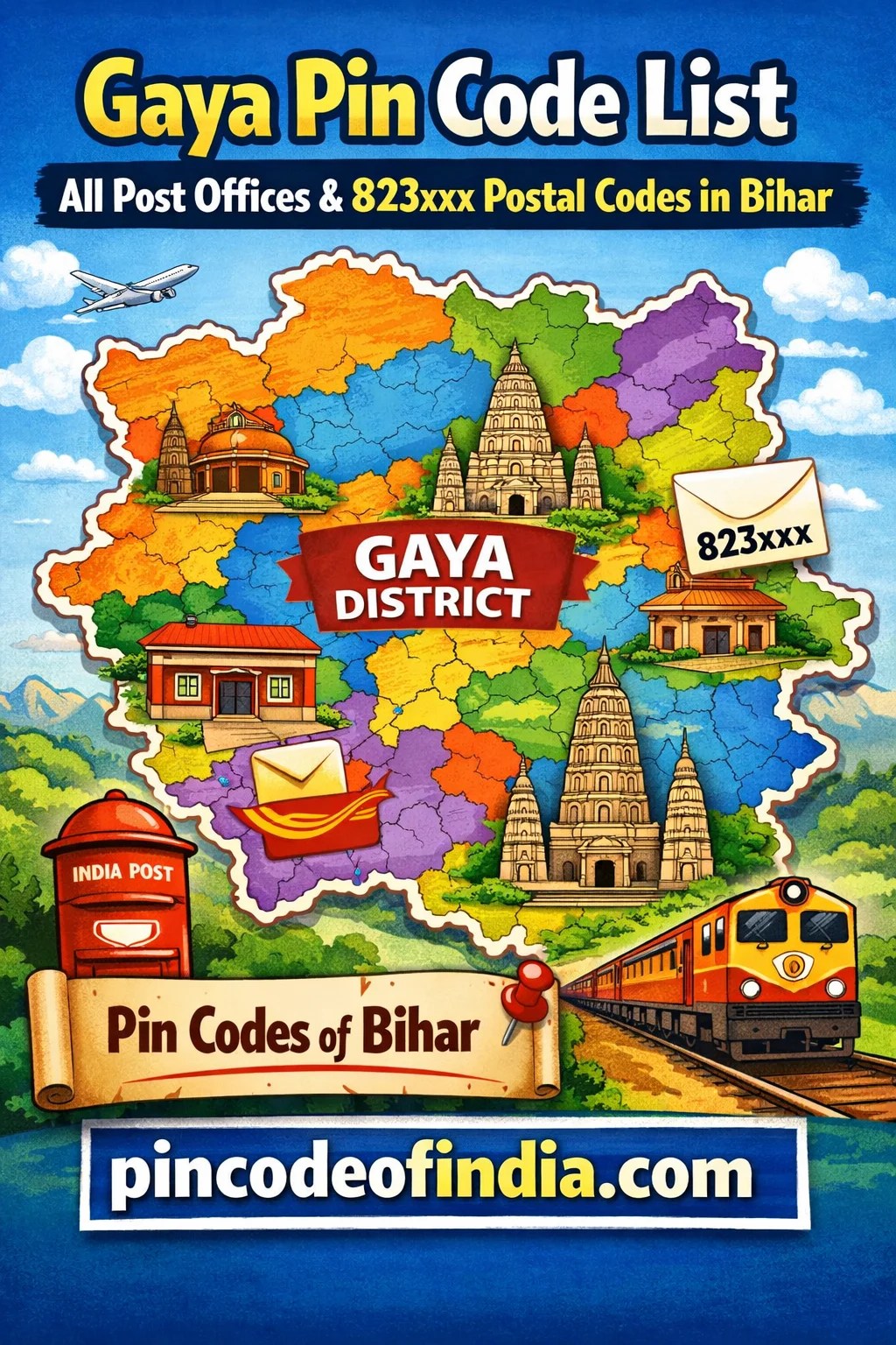 Gaya Pin Code List – All Post Offices & 823xxx Postal Codes in Bihar