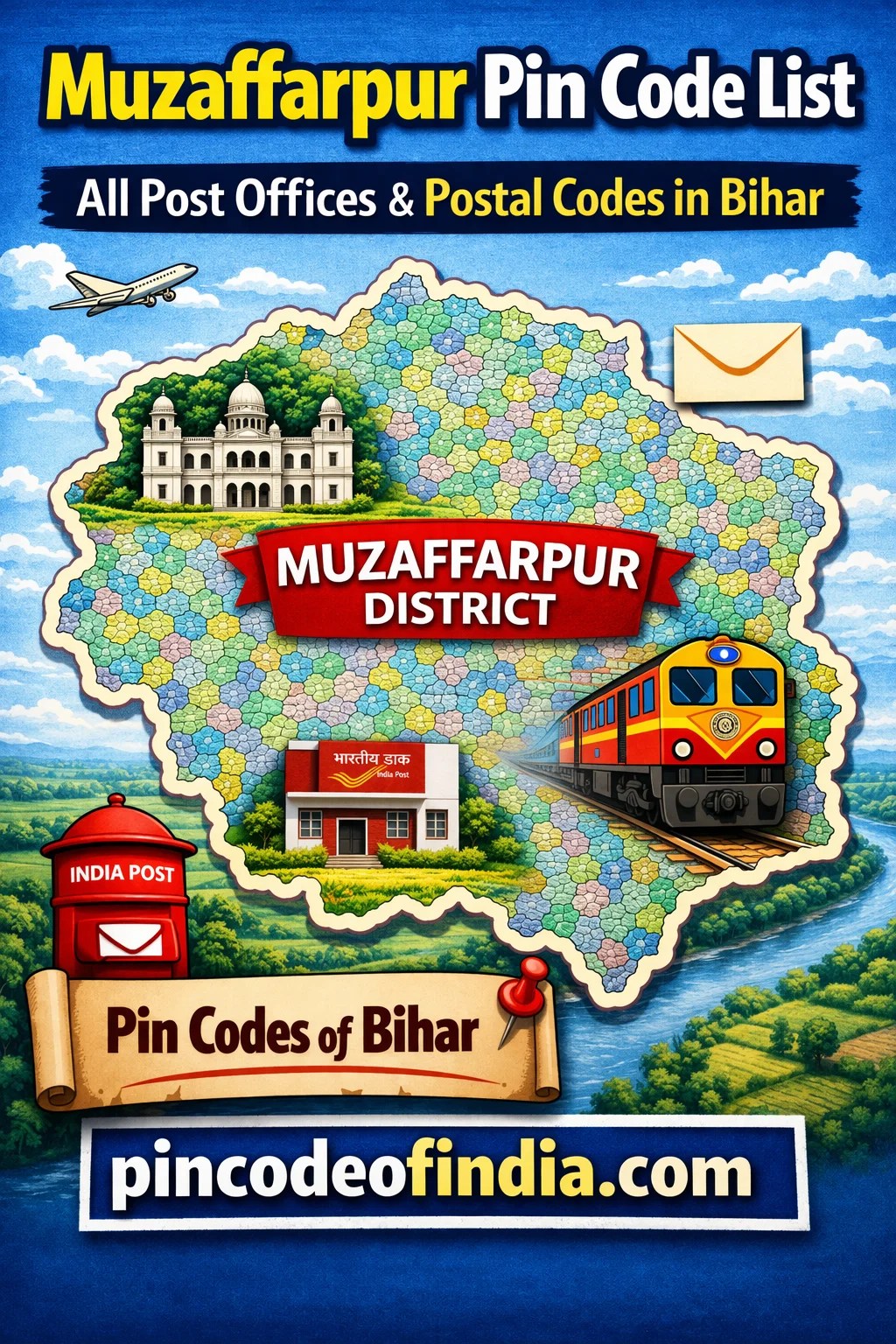 Muzaffarpur Pin Code List – All Post Offices & Postal Codes in Bihar