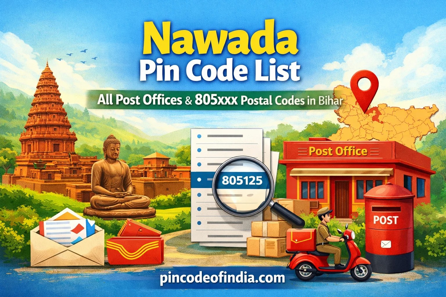 Nawada Pin Code List – All Post Offices & 805xxx Postal Codes in Bihar