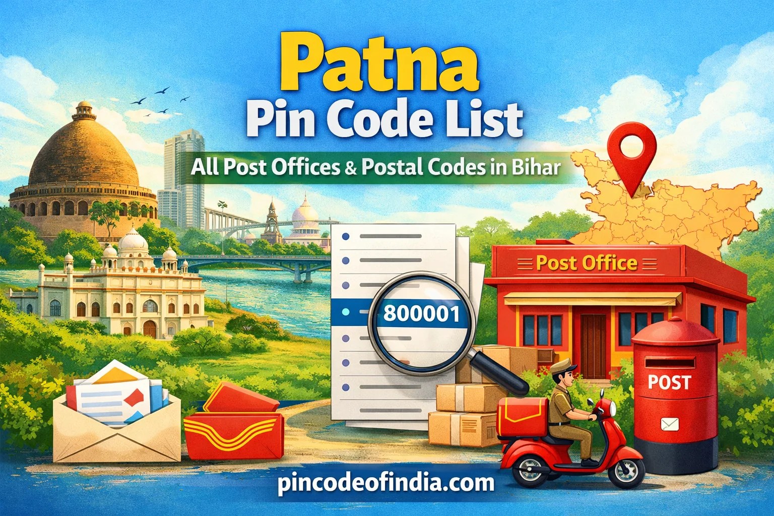 Patna Pin Code List – All Areas & 800xxx Postal Codes in Bihar