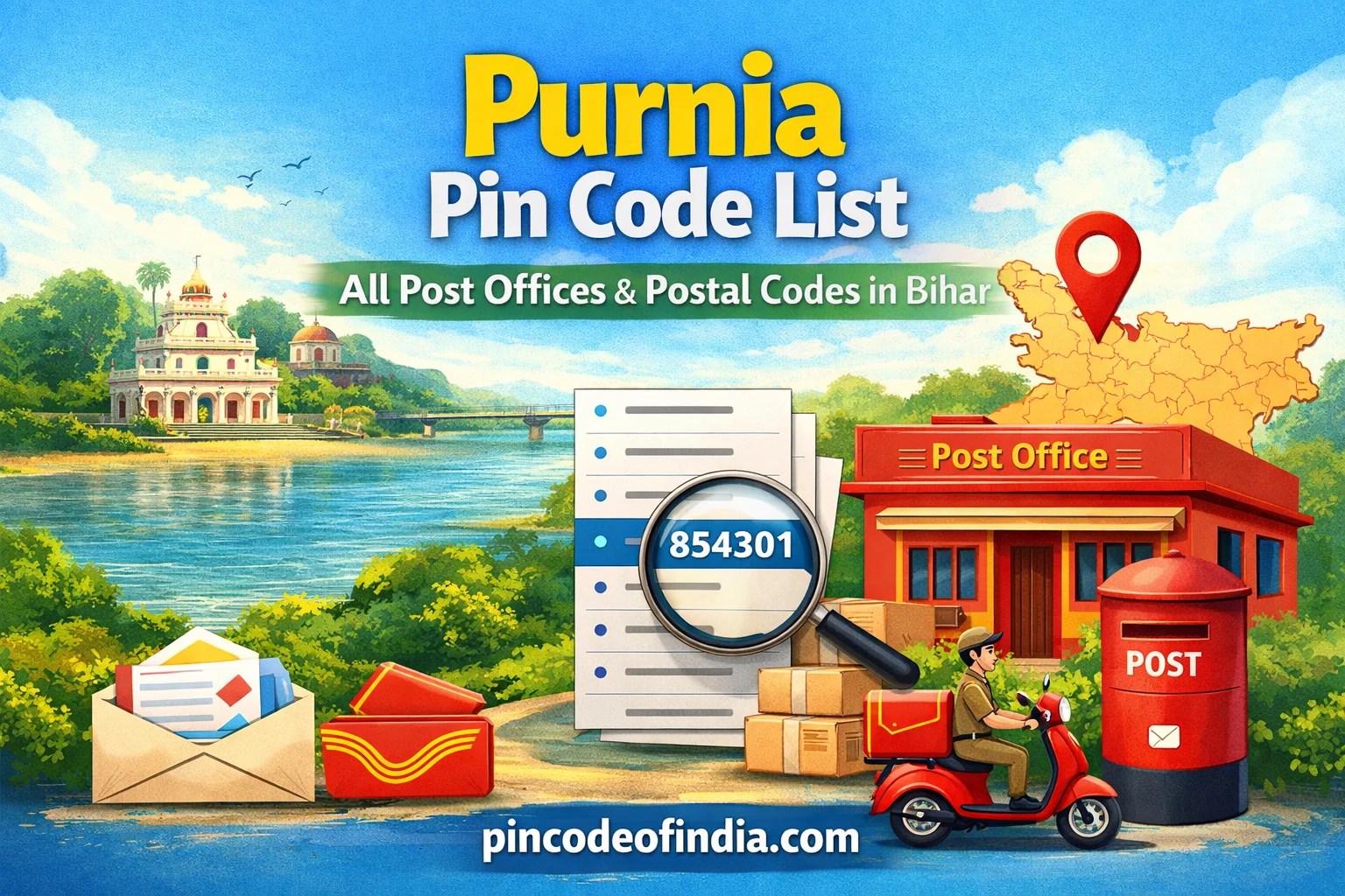 Purnia Pin Code List – All Post Offices & Postal Codes in Bihar