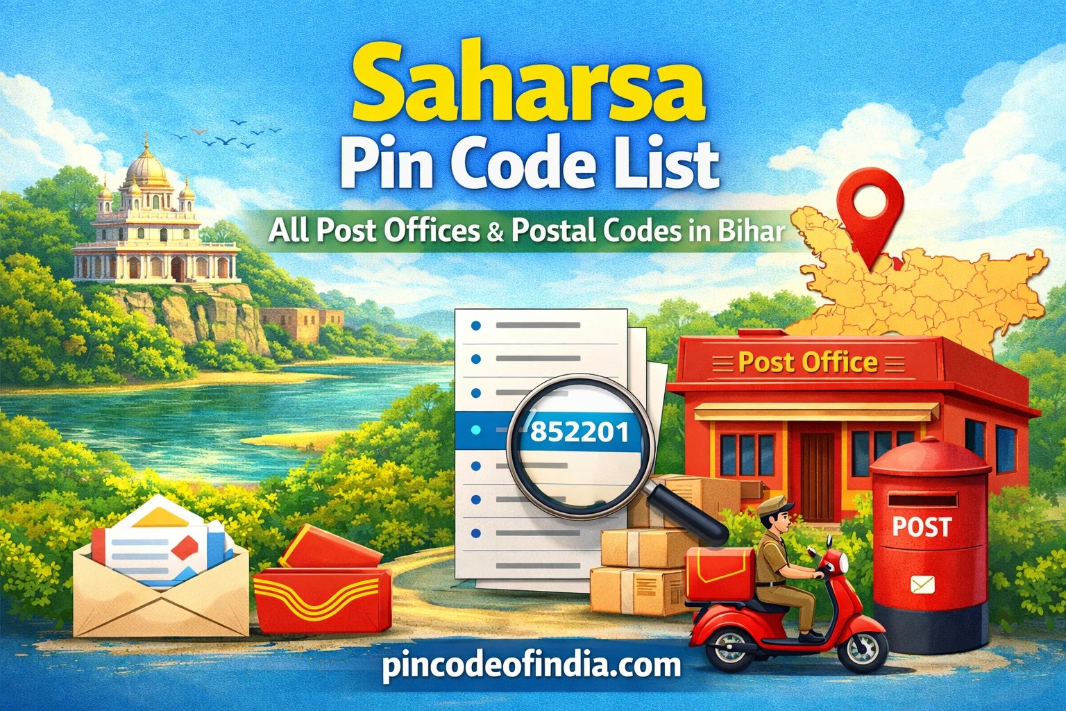 Saharsa Pin Code List – All Post Offices & Postal Codes in Bihar