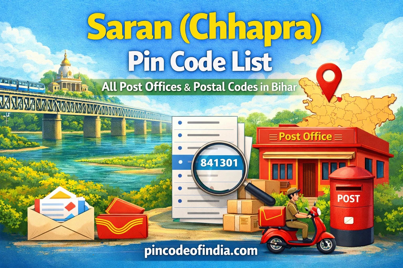 Saran (Chhapra) Pin Code List – All Post Offices & Postal Codes in Bihar