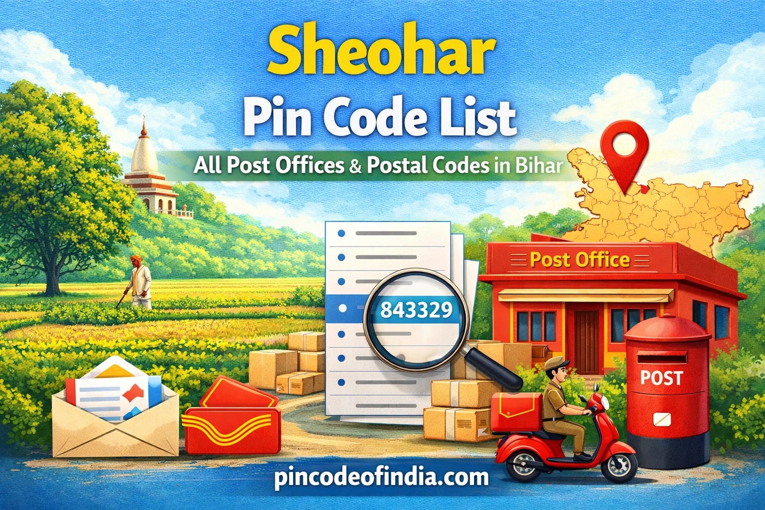 Sheohar Pin Code List – All Post Offices & Postal Codes in Bihar