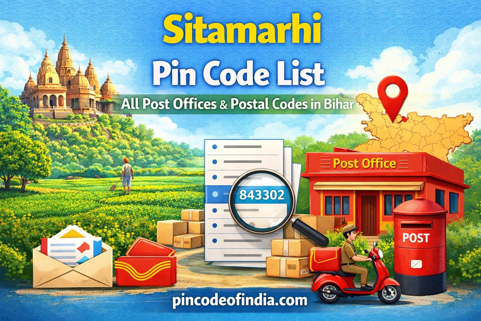 Sitamarhi Pin Code List – All Post Offices & Postal Codes in Bihar