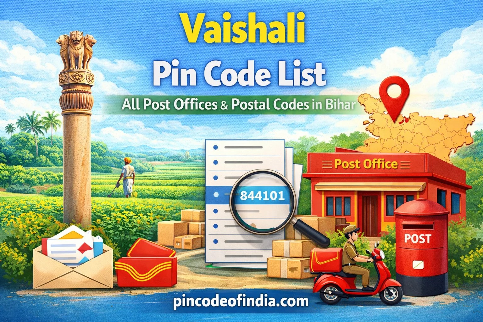 Vaishali Pin Code List – All Post Offices & Postal Codes in Bihar
