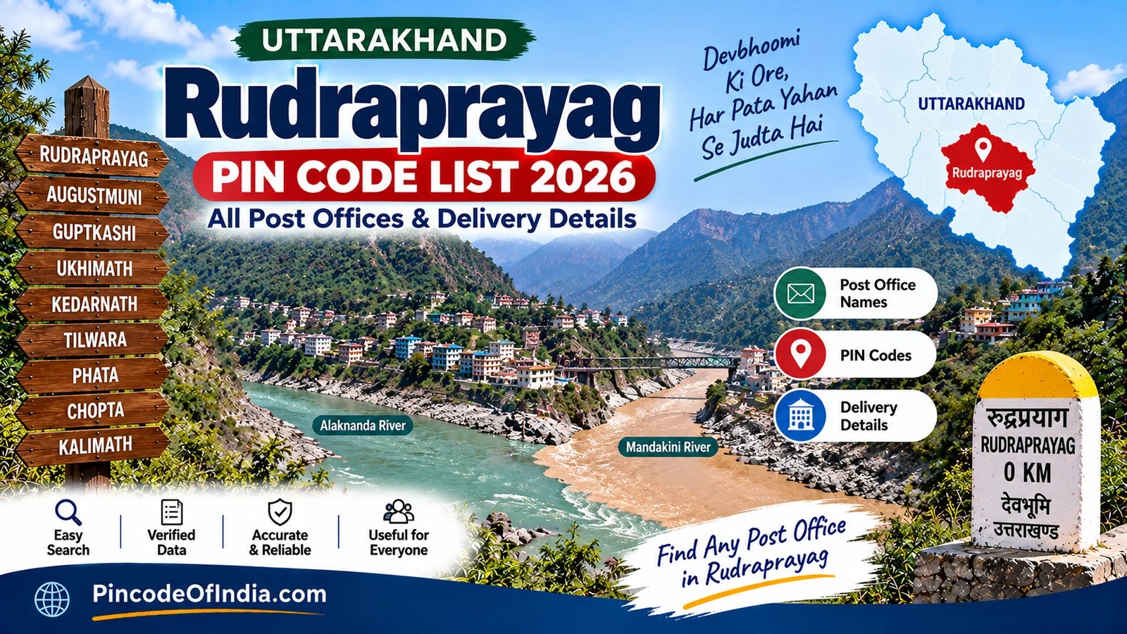 Rudraprayag Pin Code List 2026 – All Post Offices and PIN Codes