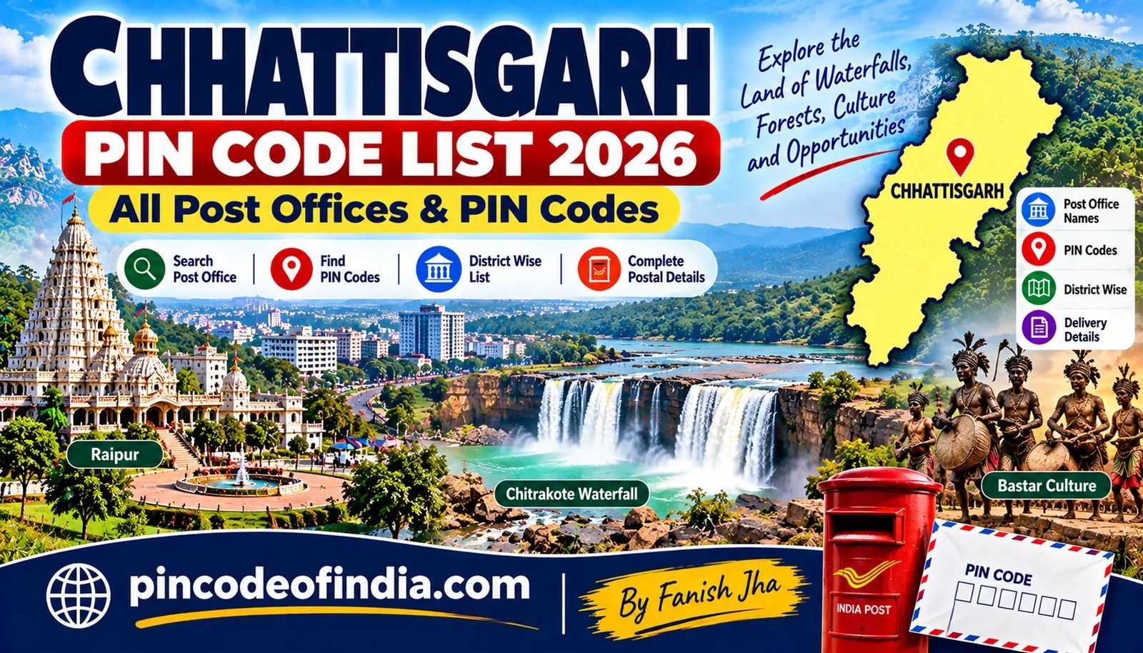 Chhattisgarh Pin Code List 2026 – All Post Offices and PIN Codes