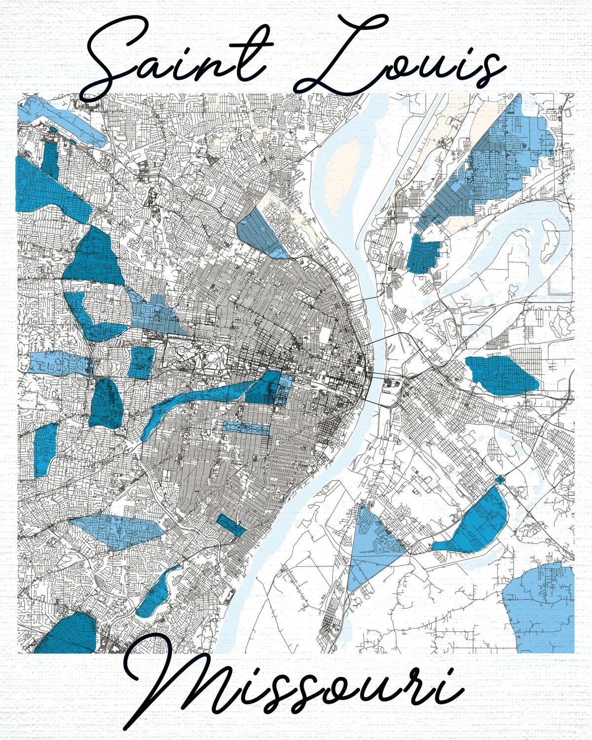 City Map Of Saint Louis Missouri Pineapple Licensing Q0D ES G0J 