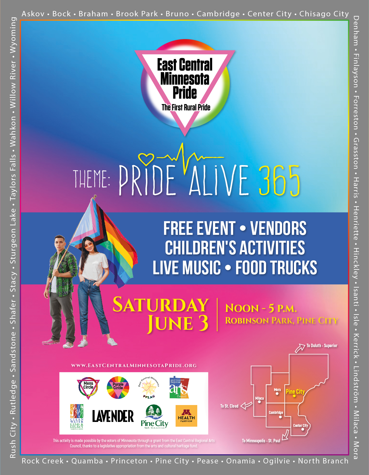 East Central Pride in the Park TODAY! Pine City Area Chamber of Commerce
