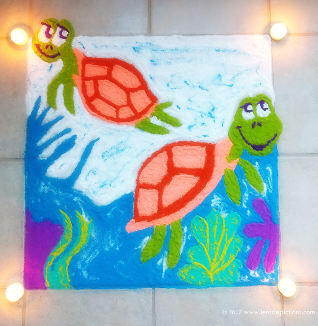 Turtles in My Sunroom - A Diwali Rangoli - Pineconedream by Gyaneshwari ...