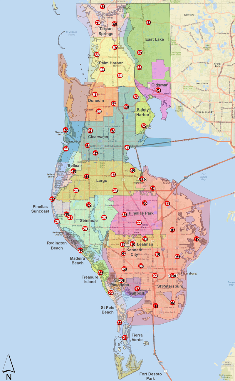 Pinellas County Map Fire Stations Districts.