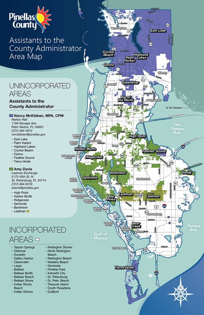 Pinellas County Map Of Southern St Petersburg Florida United Assist Admin Area.