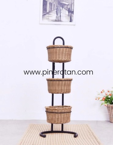 Keranjang 3 Set Vanity - Vanity Basket Set 3 - Plain Honey