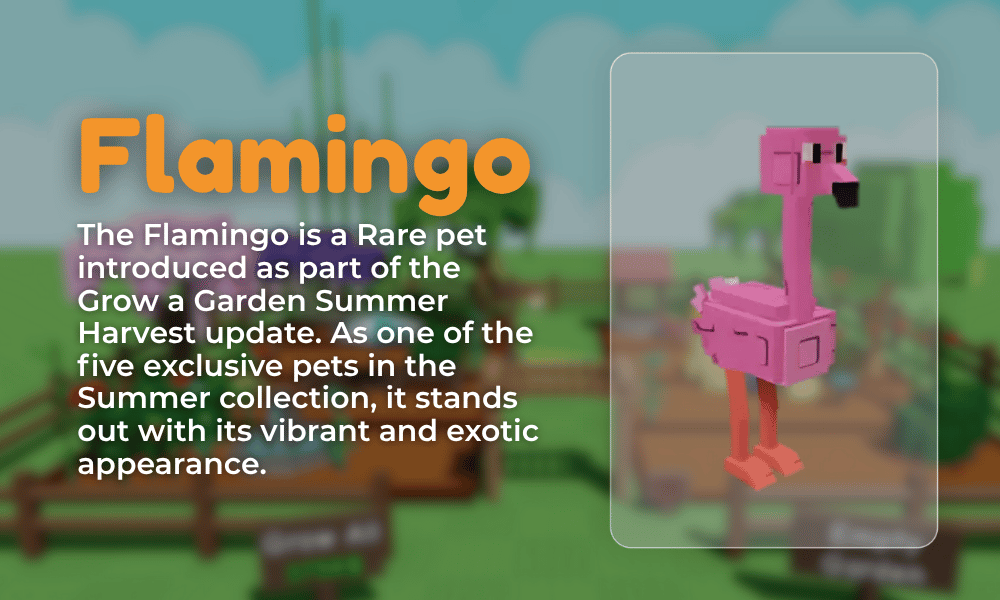 Flamingo In Grow A Garden Roblox Pine Wizards Flamingo 