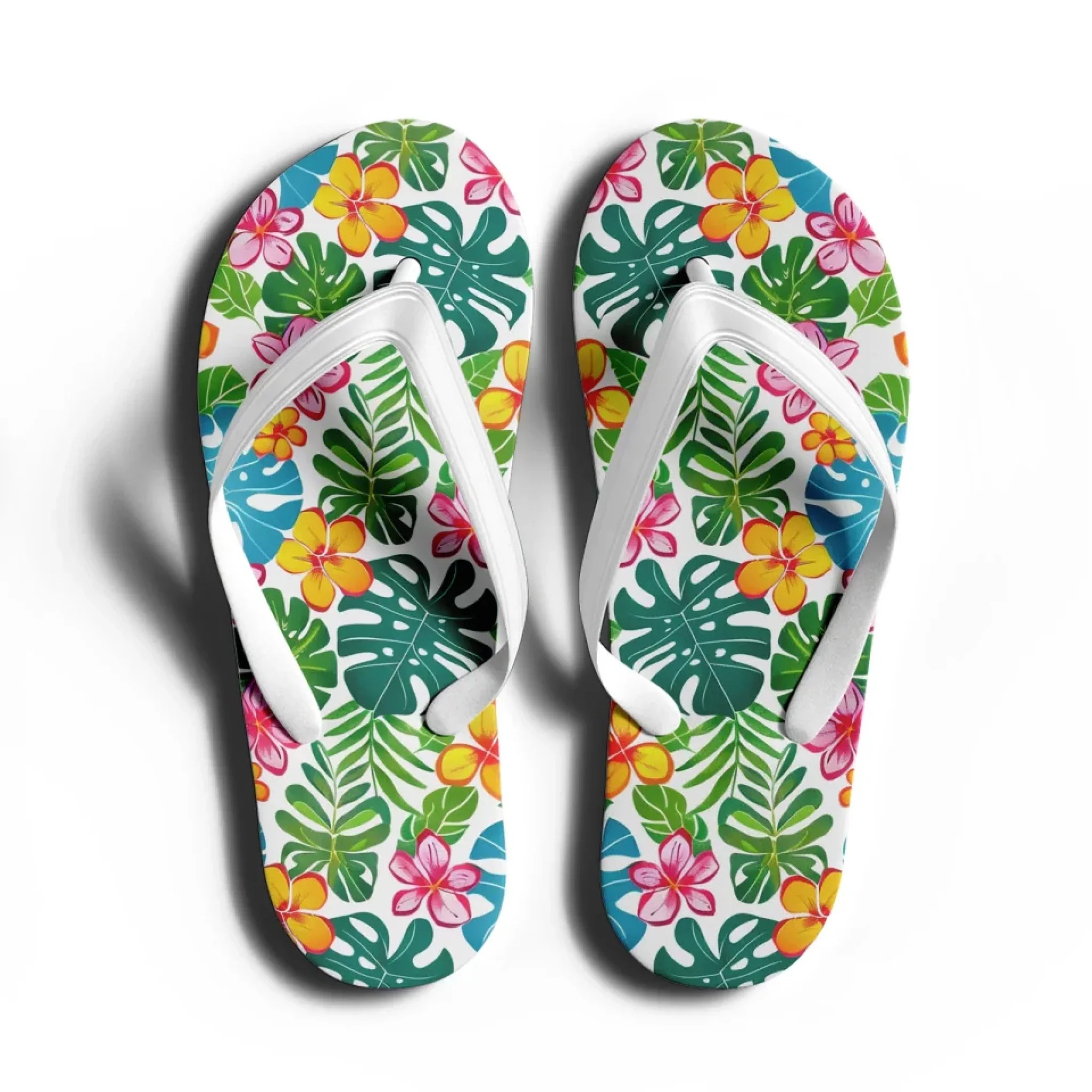 Personalized Vibrant Summer Flip Flops Custom Beach Pool Slipper Cl