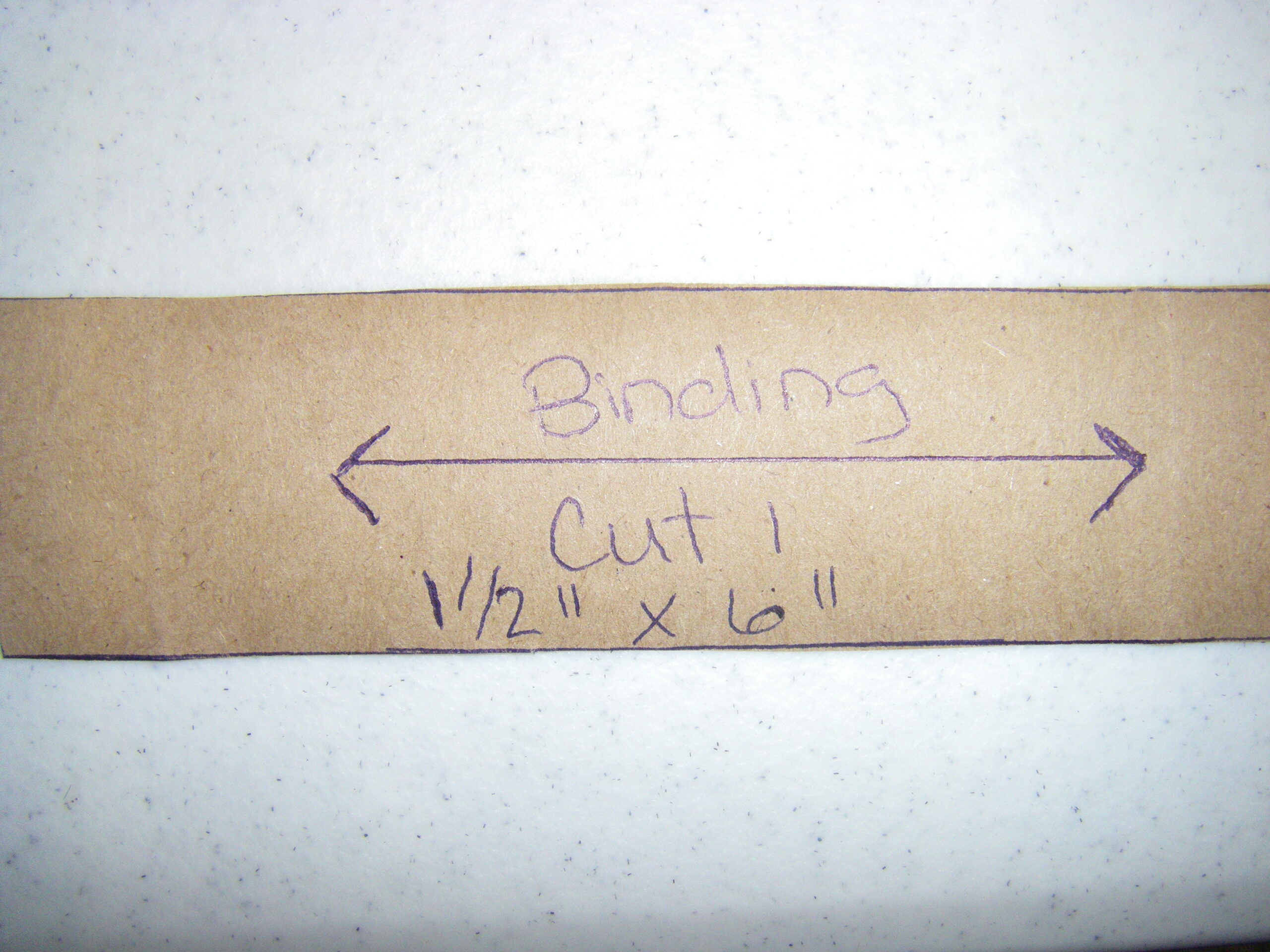 Binding pattern piece for pocket