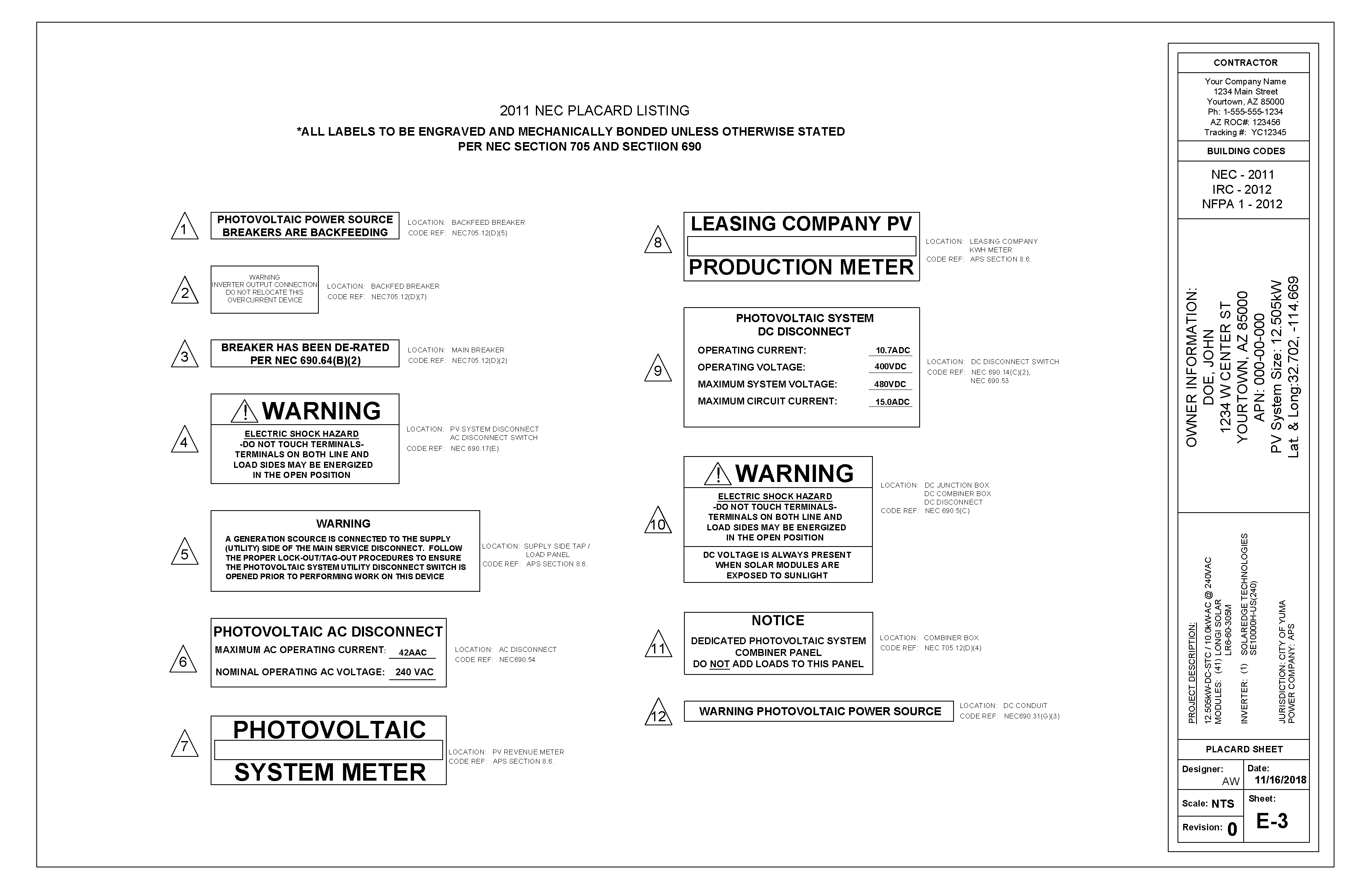 Placard Sheet