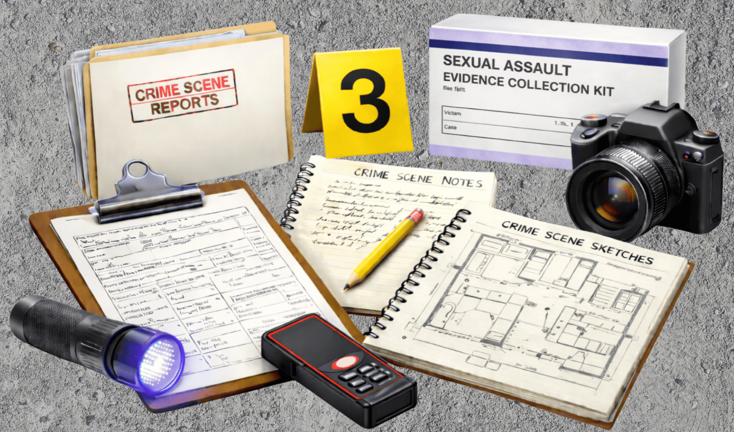 Crime scene processing and documentation equipment
