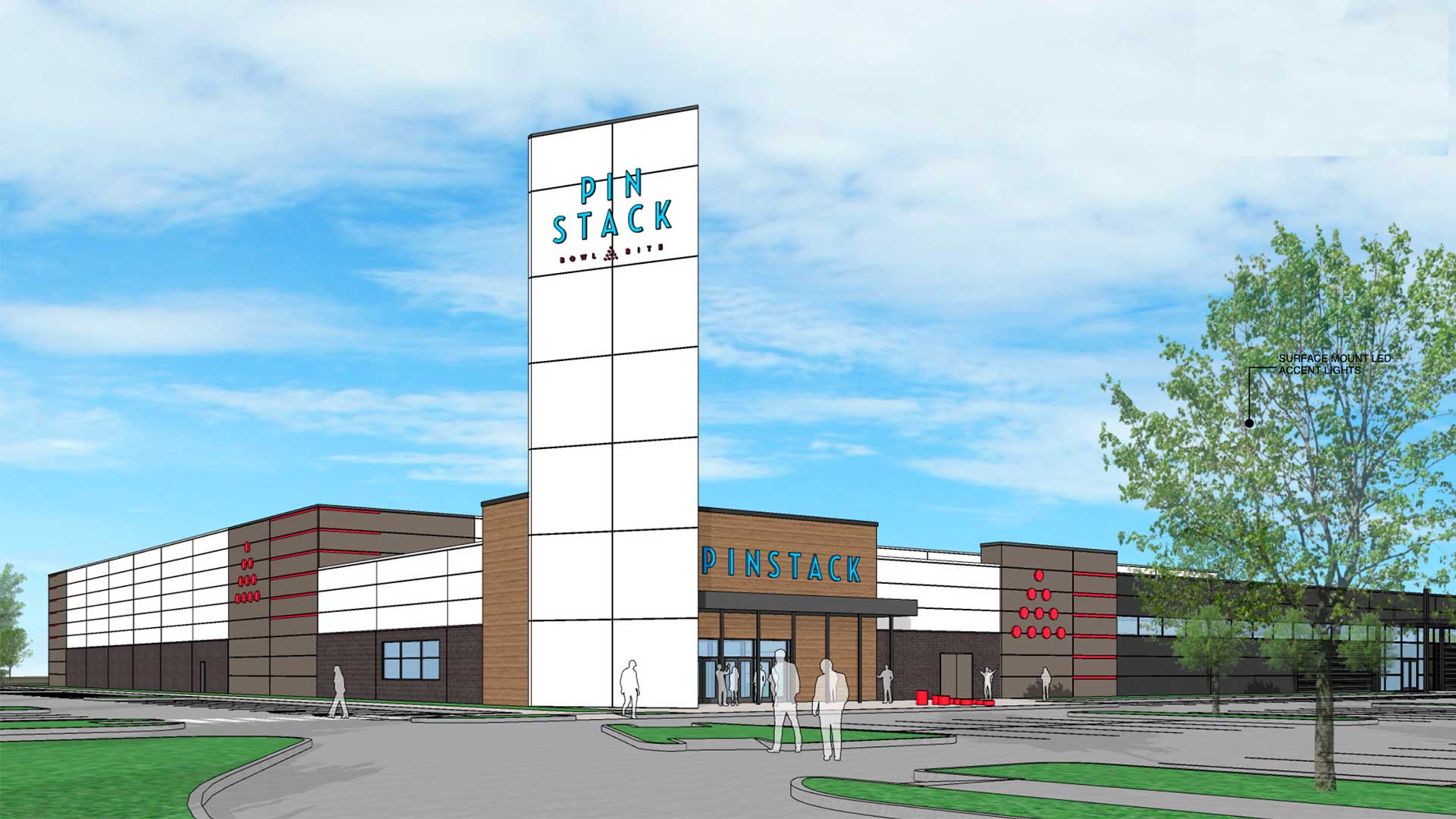 Rendering of the planned PINSTACK location.