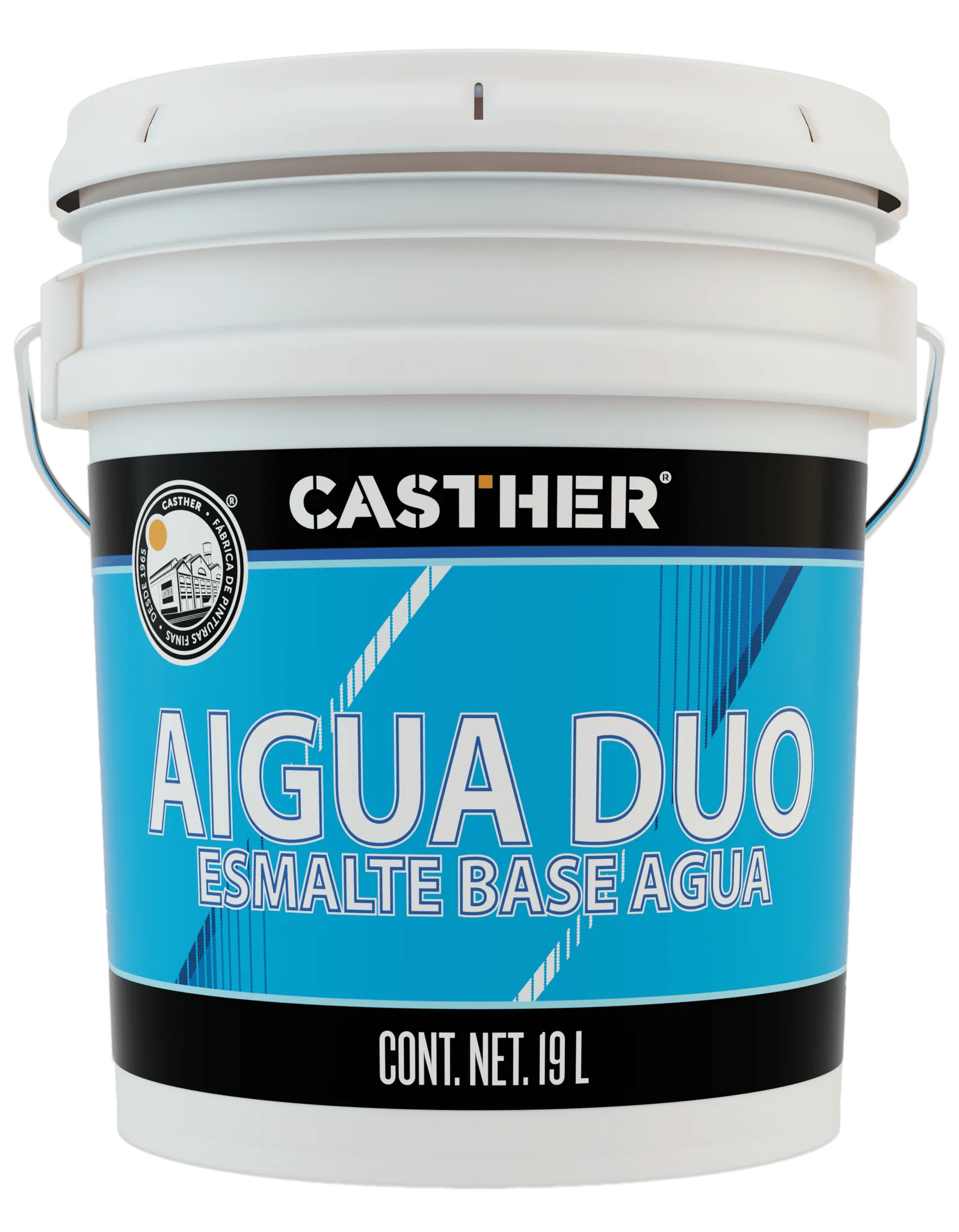 Cubeta de Esmalte Agua Duo Casther, esmalte base agua de bajo olor