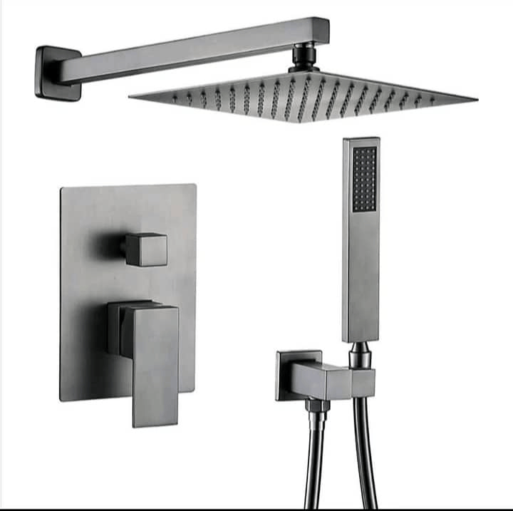 Elegant Silver Thermostatic Shower Column Rain Shower Set