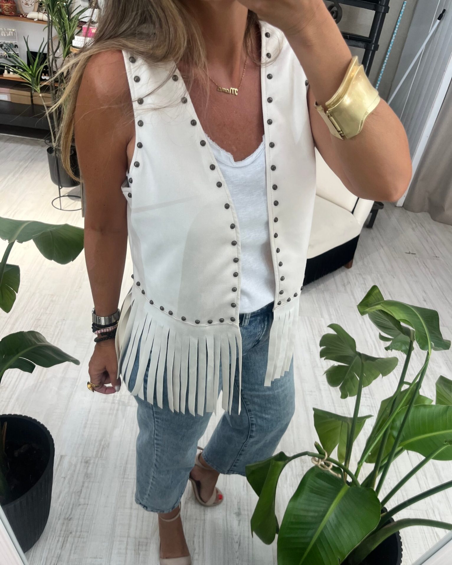 Chaleco Tachuelas Beige