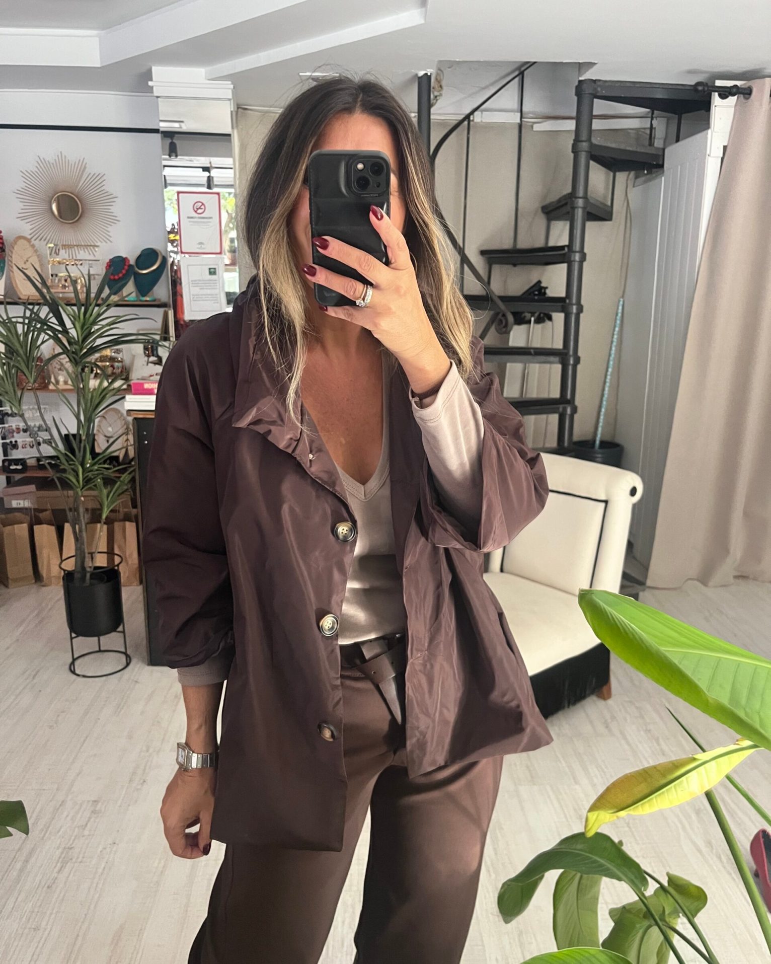 Chaqueta cortavientos chocolate