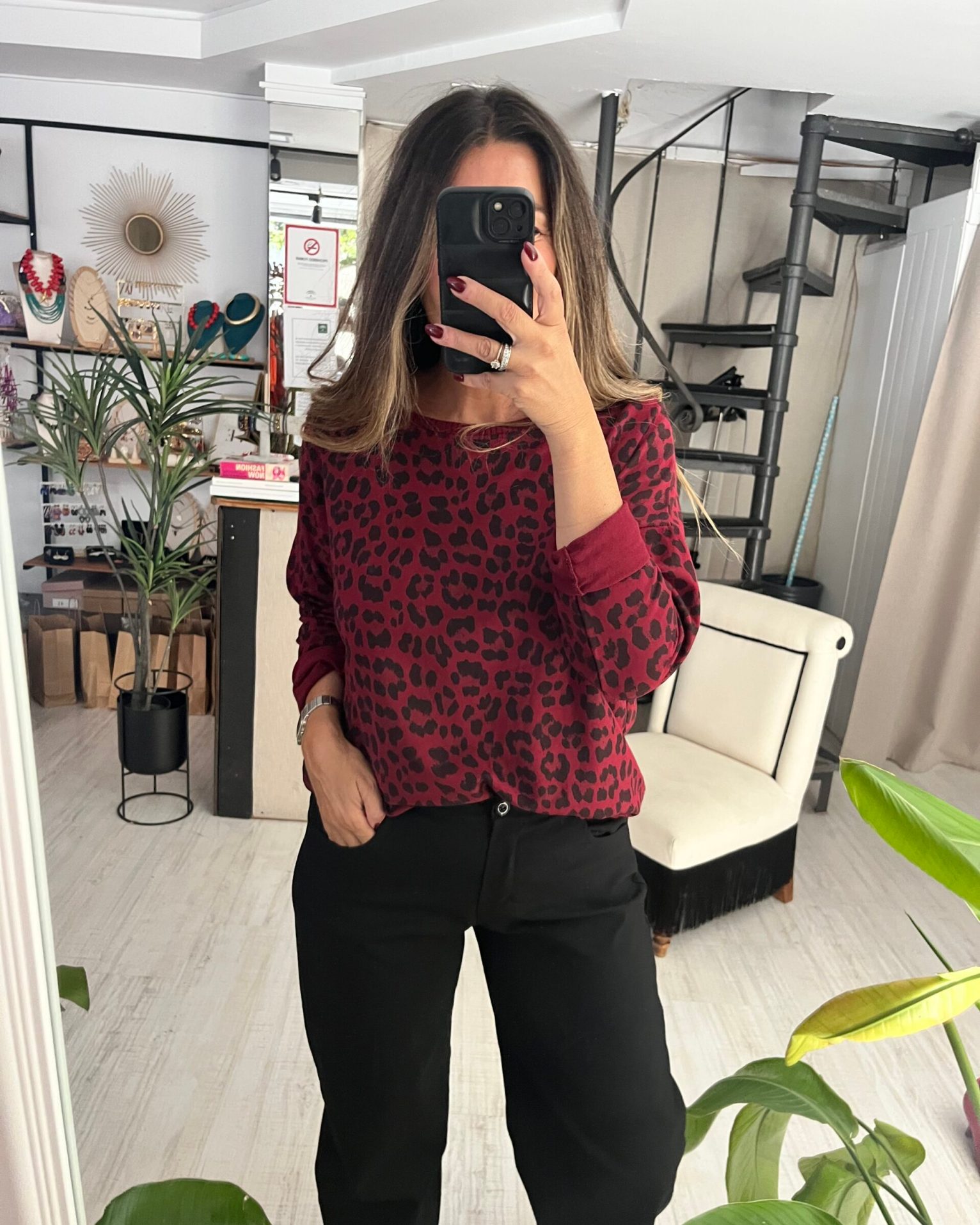 Sudadera Animal burdeos