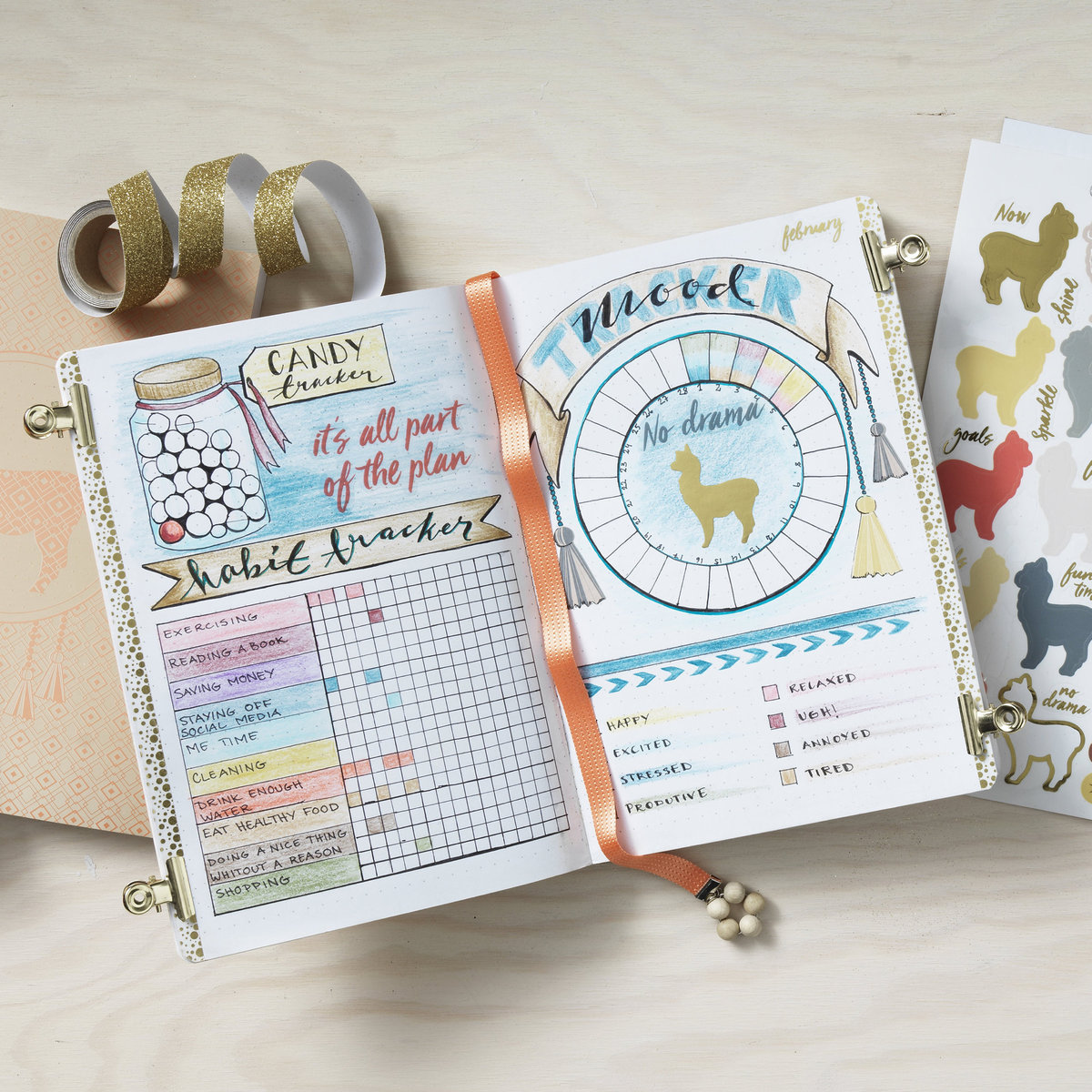 Paper is a precious gift. bullet journal trackers - mixed media - inspiratie