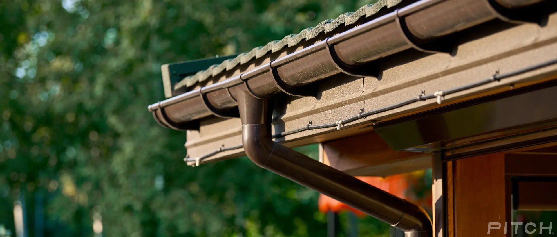 Closeup on Boca Raton metal gutters
