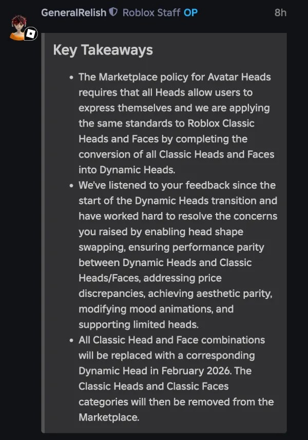 Roblox Converting Classic Heads And Faces To Dynamic By Feb 2026 Roblox Avatar Heads 3d Conversion