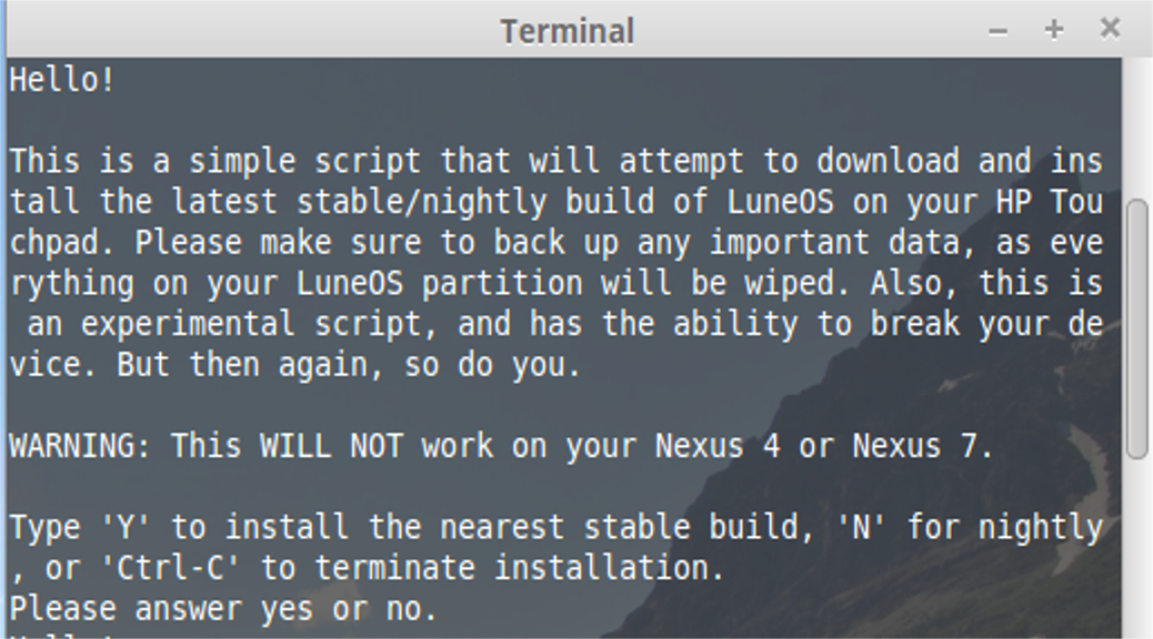The Update script in action