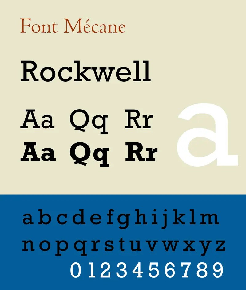 Exemple de typographie Mécane : Rockwell