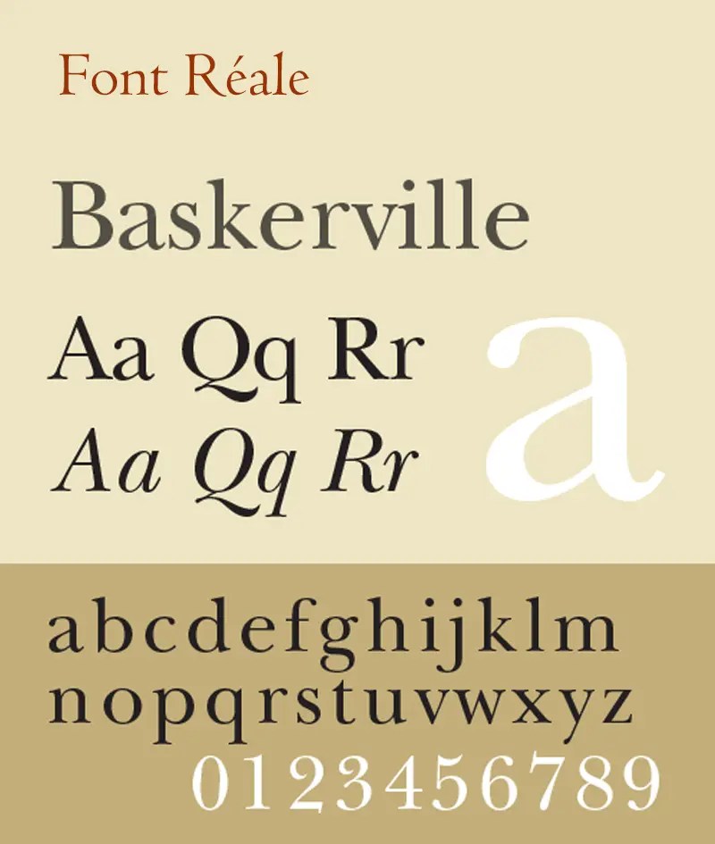 Exemple de typographie Réale : Baskerville